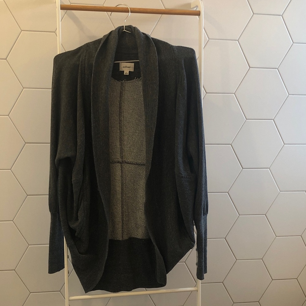 Wilfred Dark Gray Draped Cardigan